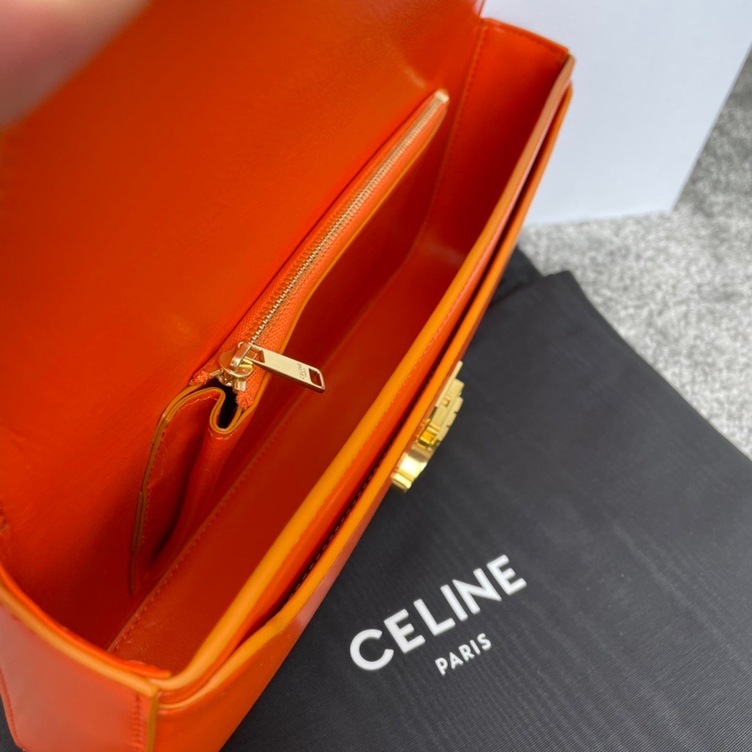 Celine 13 Mini Triomphe Red Canvas Ss2022