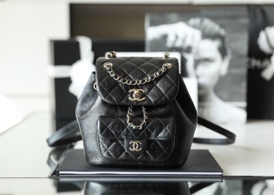Chanel Backpack Goatskin Black Ss2022
