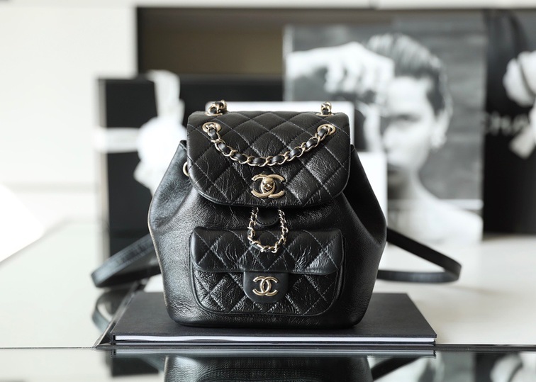 Chanel Backpack Goatskin Black Ss2022