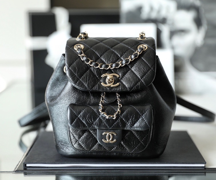 Chanel Backpack Goatskin Black Ss2022