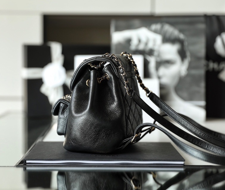 Chanel Backpack Goatskin Black Ss2022