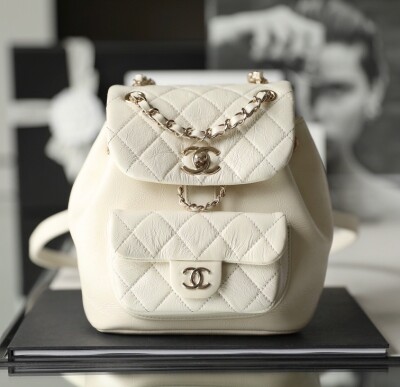 Chanel Backpack Goatskin White Ss2022