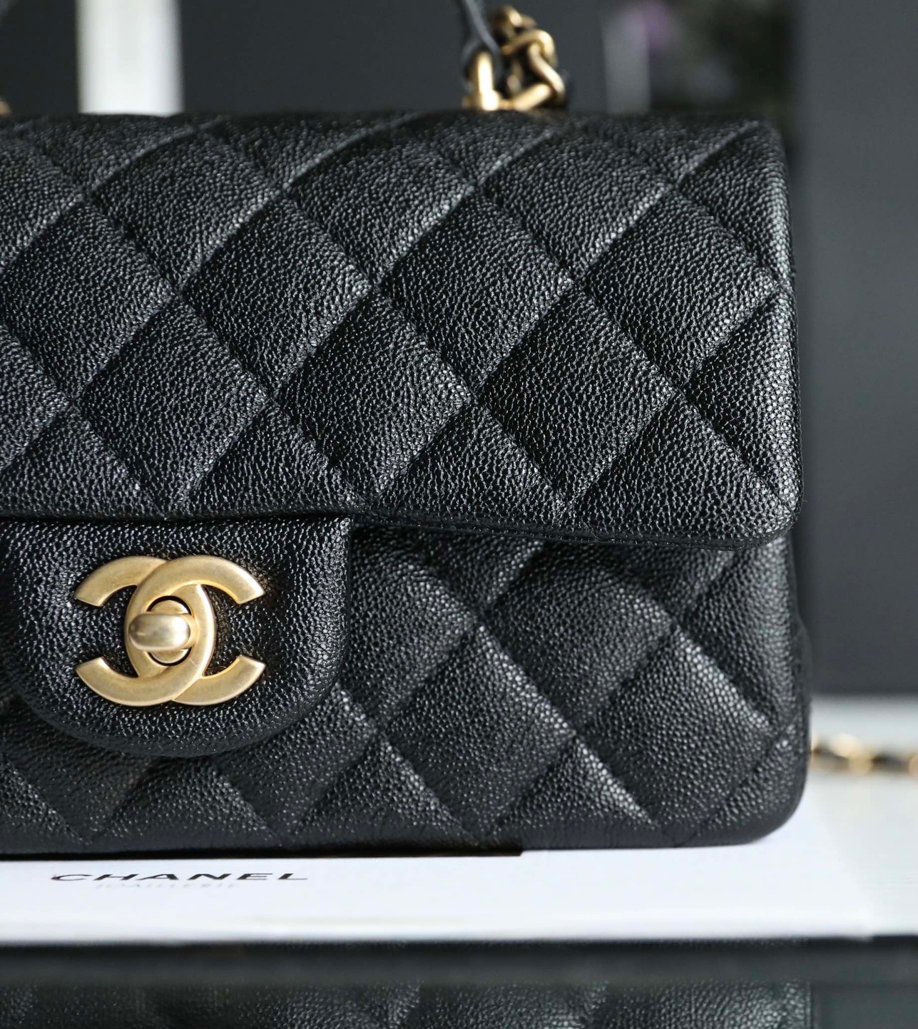 Chanel Flat Caviar Hand Black Ss2022
