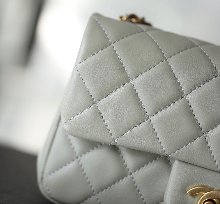 Chanel Flat Goatskin Gray Ball Chain Ss2022