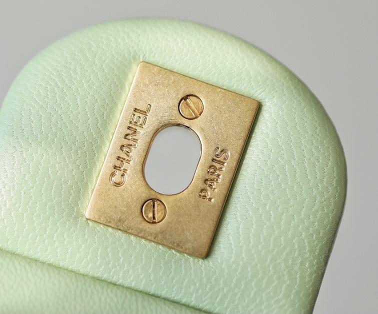 Chanel Flat Goatskin Green Ball Chain Ss2022