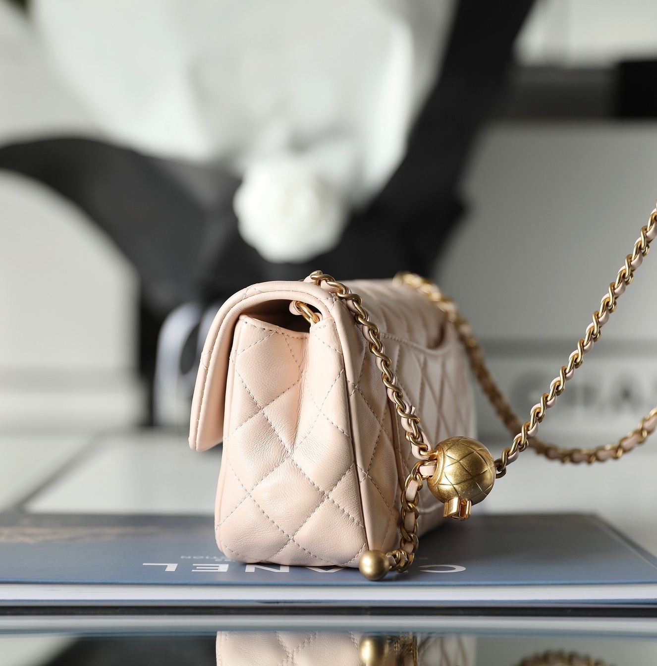 Chanel Flat Goatskin Pink Ball Chain Ss2022
