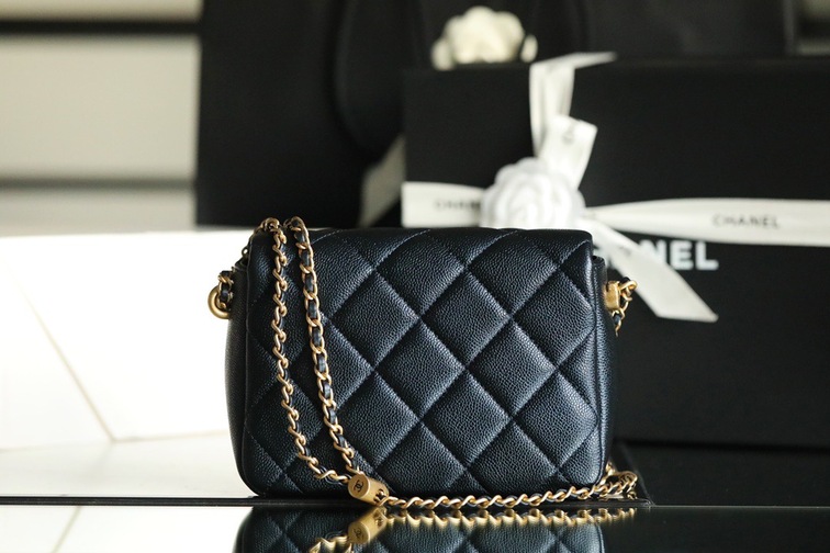 Chanel Mini Flat Caviar Black Ss2022