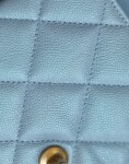 Chanel Mini Flat Caviar Blue Ss2022