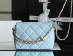 Chanel Mini Flat Caviar Blue Ss2022