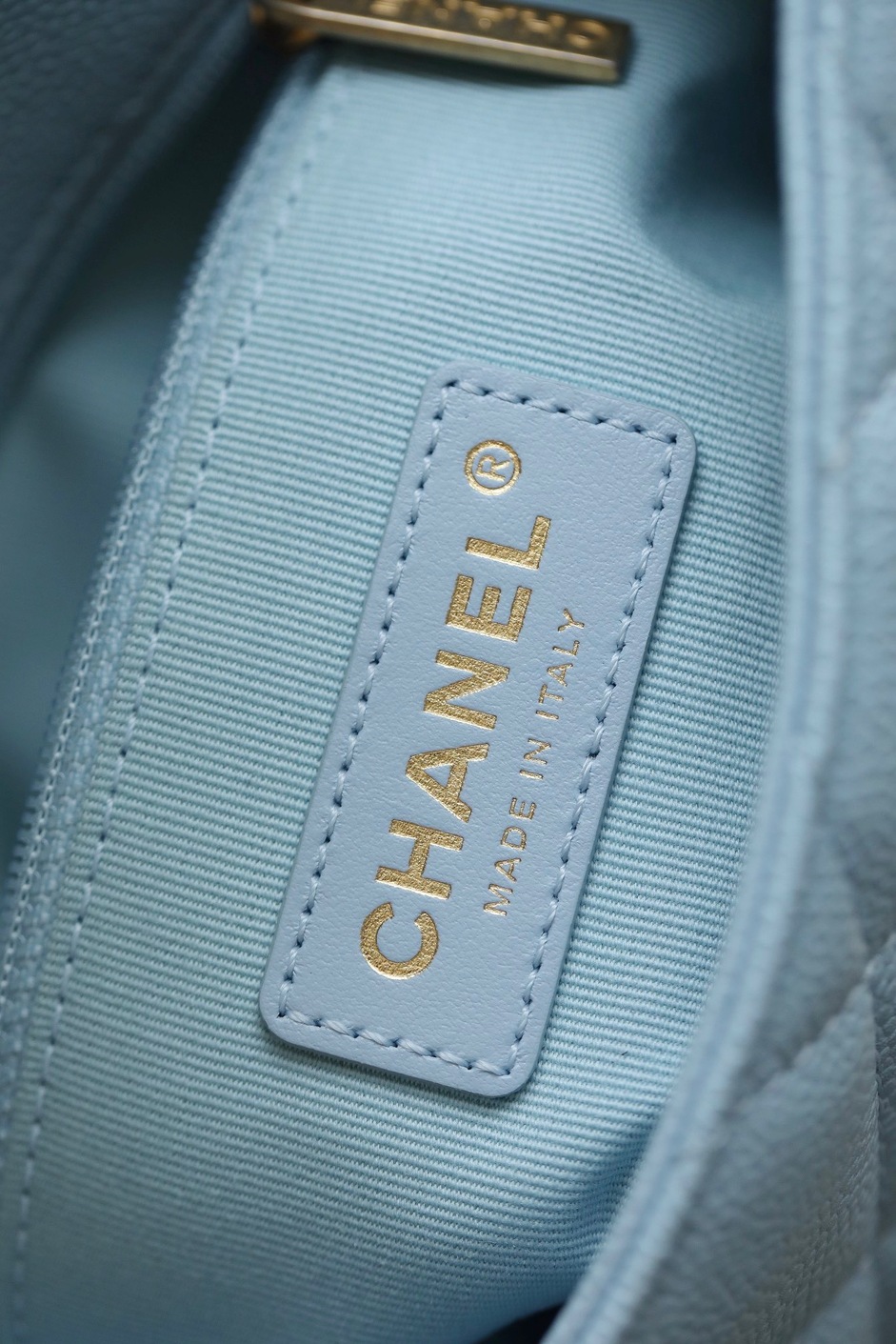 Chanel Mini Flat Caviar Blue Ss2022
