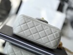 Chanel Mini Flat Goatskin Gray Ball Chain Ss2022