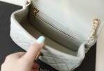 Chanel Mini Flat Goatskin Gray Ball Chain Ss2022