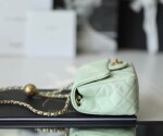 Chanel Mini Flat Goatskin Green Ball Chain Ss2022