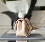Chanel Mini Flat Goatskin Pink Ball Chain Ss2022