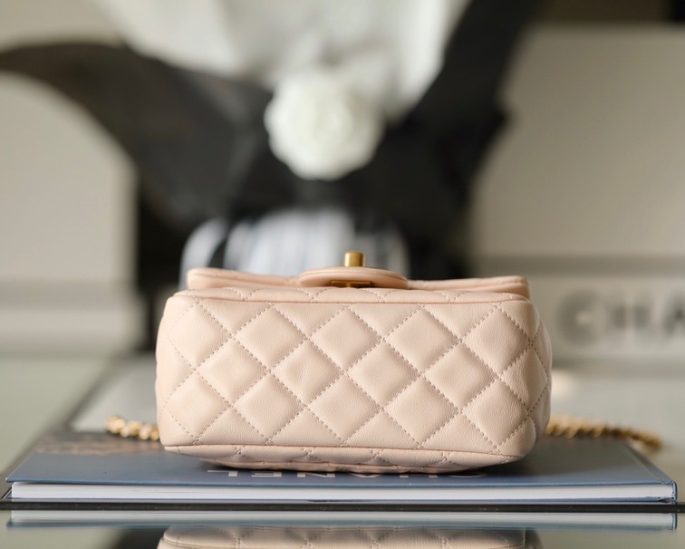 Chanel Mini Flat Goatskin Pink Ball Chain Ss2022
