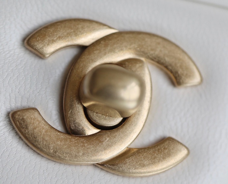 Chanel Mini Flat Goatskin White Ball Chain Ss2022