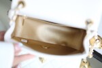 Chanel Mini Flat Goatskin White Ball Chain Ss2022
