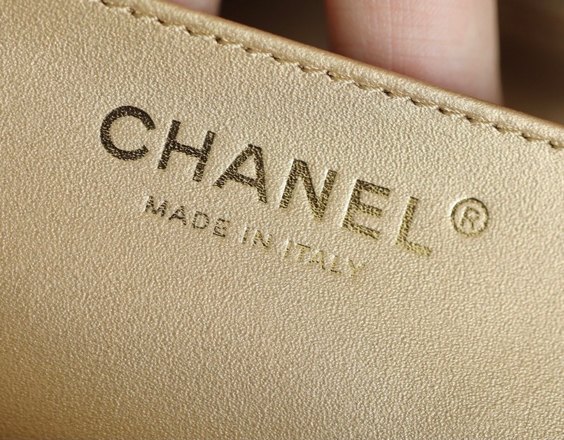 Chanel Mini Flat Goatskin White Ball Chain Ss2022