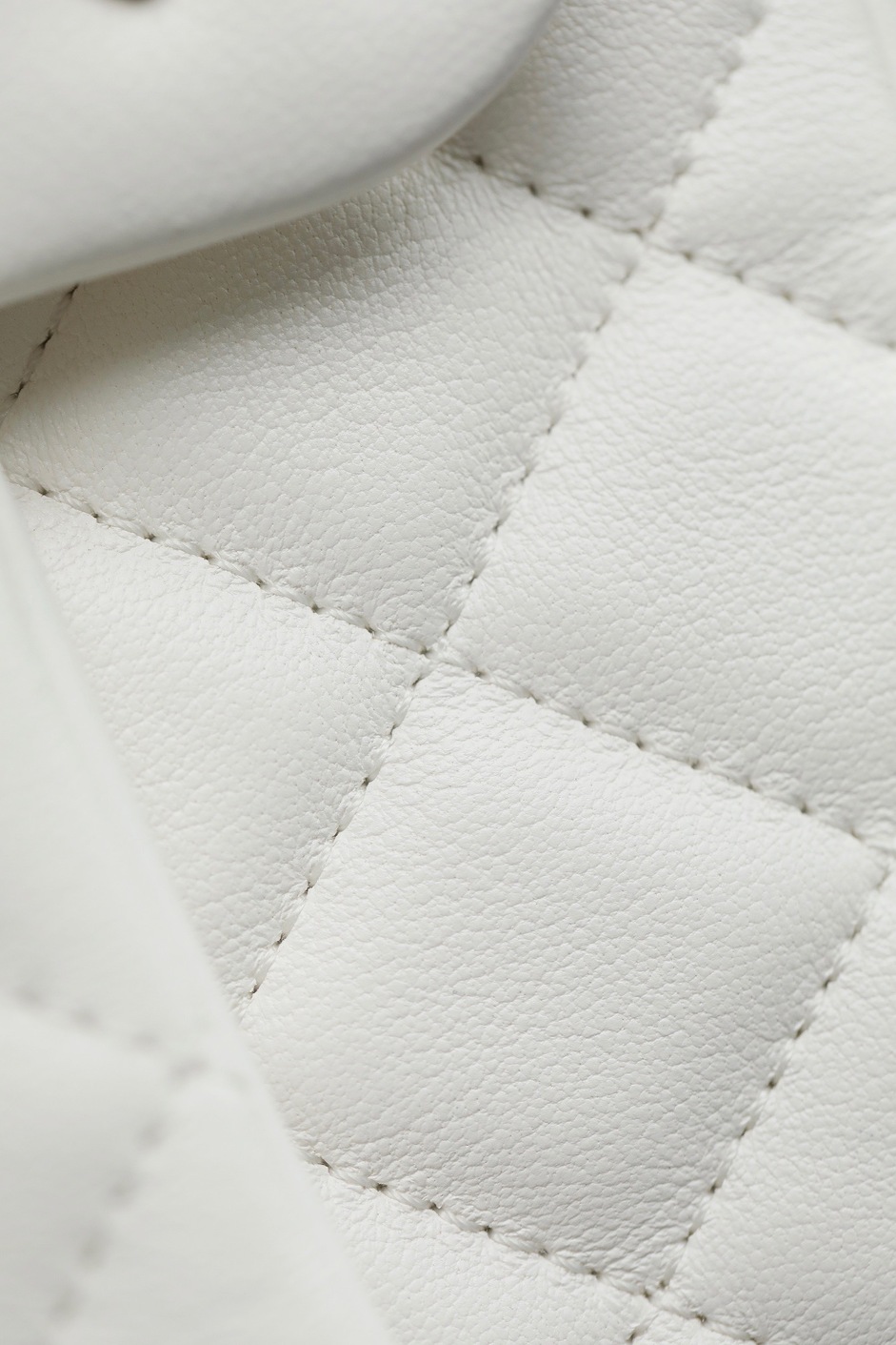 Chanel Mini Flat Goatskin White Ball Chain Ss2022