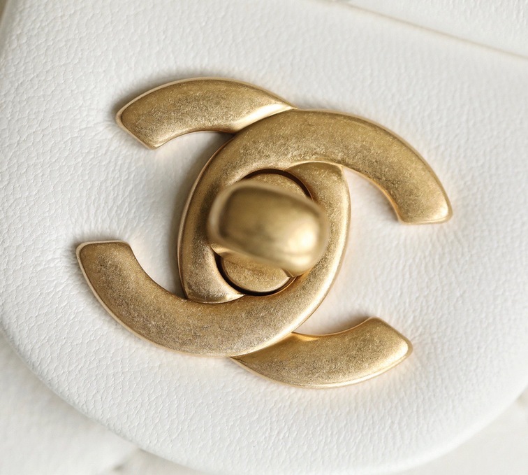 Chanel Mini Flat Goatskin White Ball Chain Ss2022