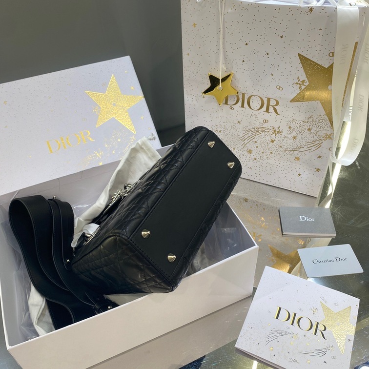 Dior Small Lady Black Sliver Chain Ss2022