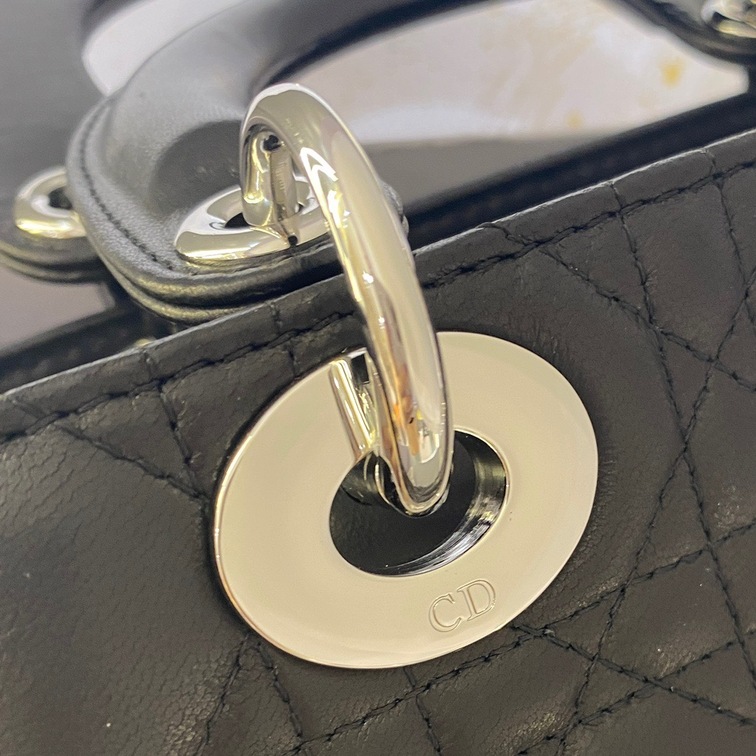 Dior Small Lady Black Sliver Chain Ss2022