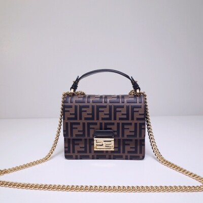 Fendi Handbag Logo 19 Brown Ss2022