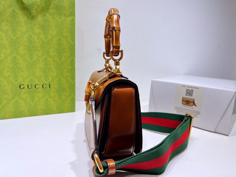 Gucci Bamboo Handbag Orange Brown Ss2022