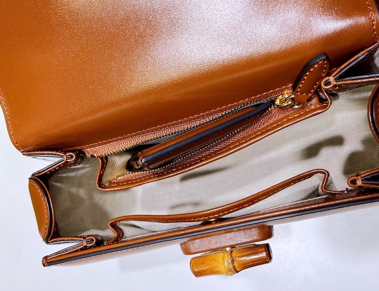 Gucci Bamboo Handbag Orange Brown Ss2022