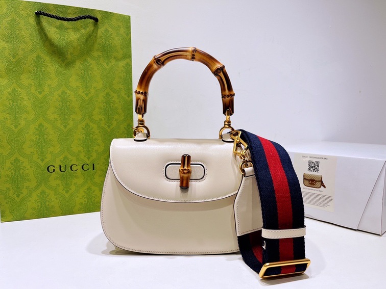 Gucci Bamboo Handbag White Ss2022