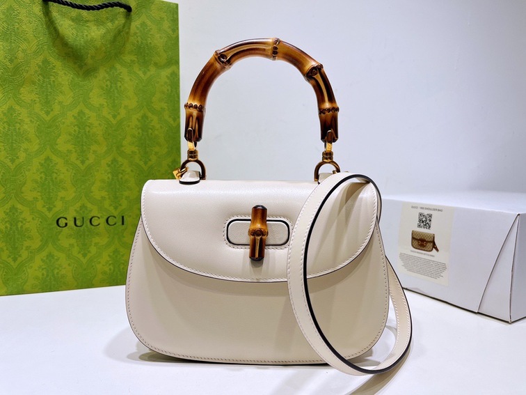 Gucci Bamboo Handbag White Ss2022