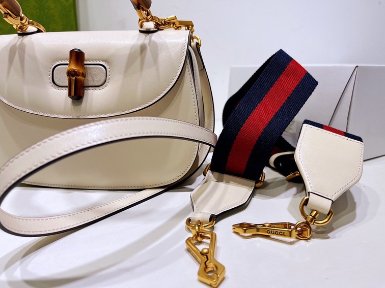 Gucci Bamboo Handbag White Ss2022