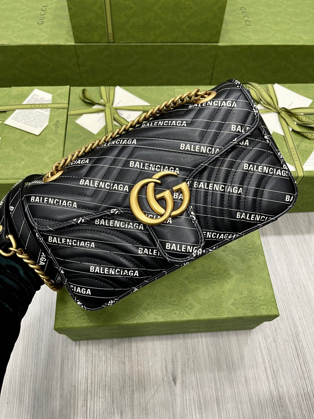 Guccix Balen Gucci Marmont Black Ss2022