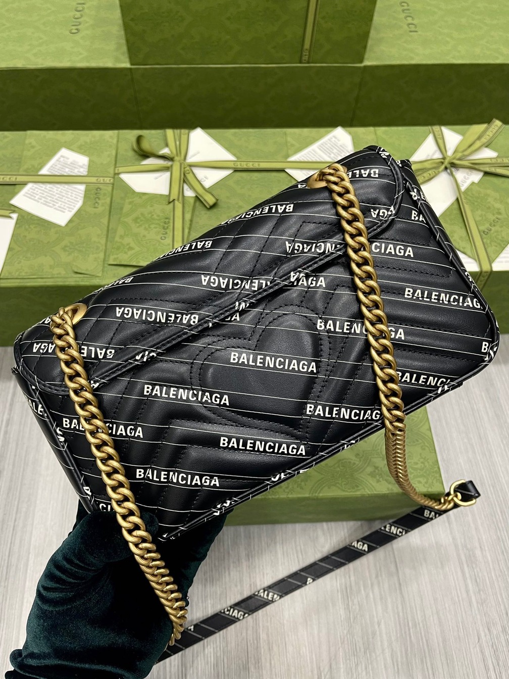 Guccix Balen Gucci Marmont Black Ss2022
