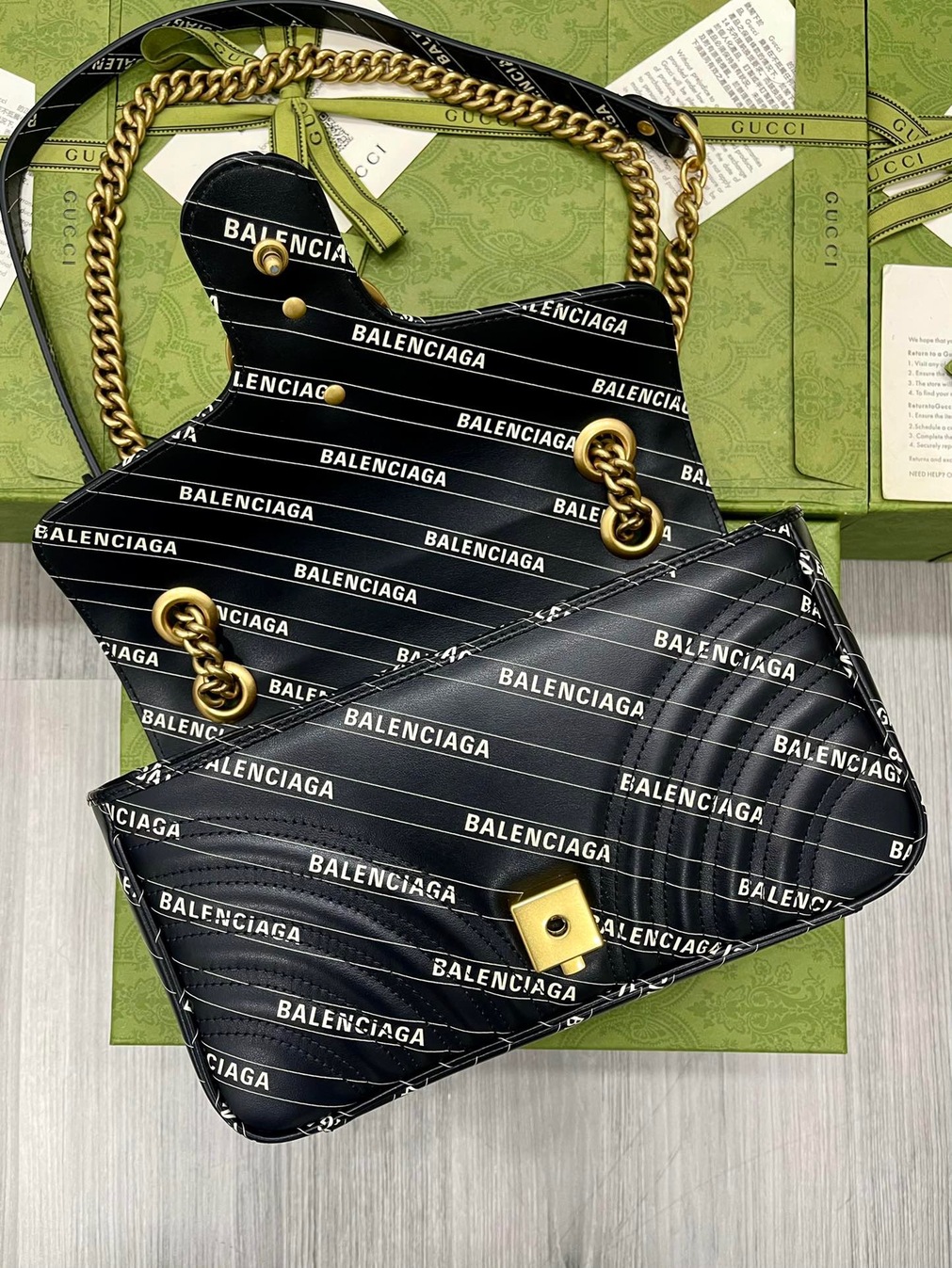 Guccix Balen Gucci Marmont Black Ss2022