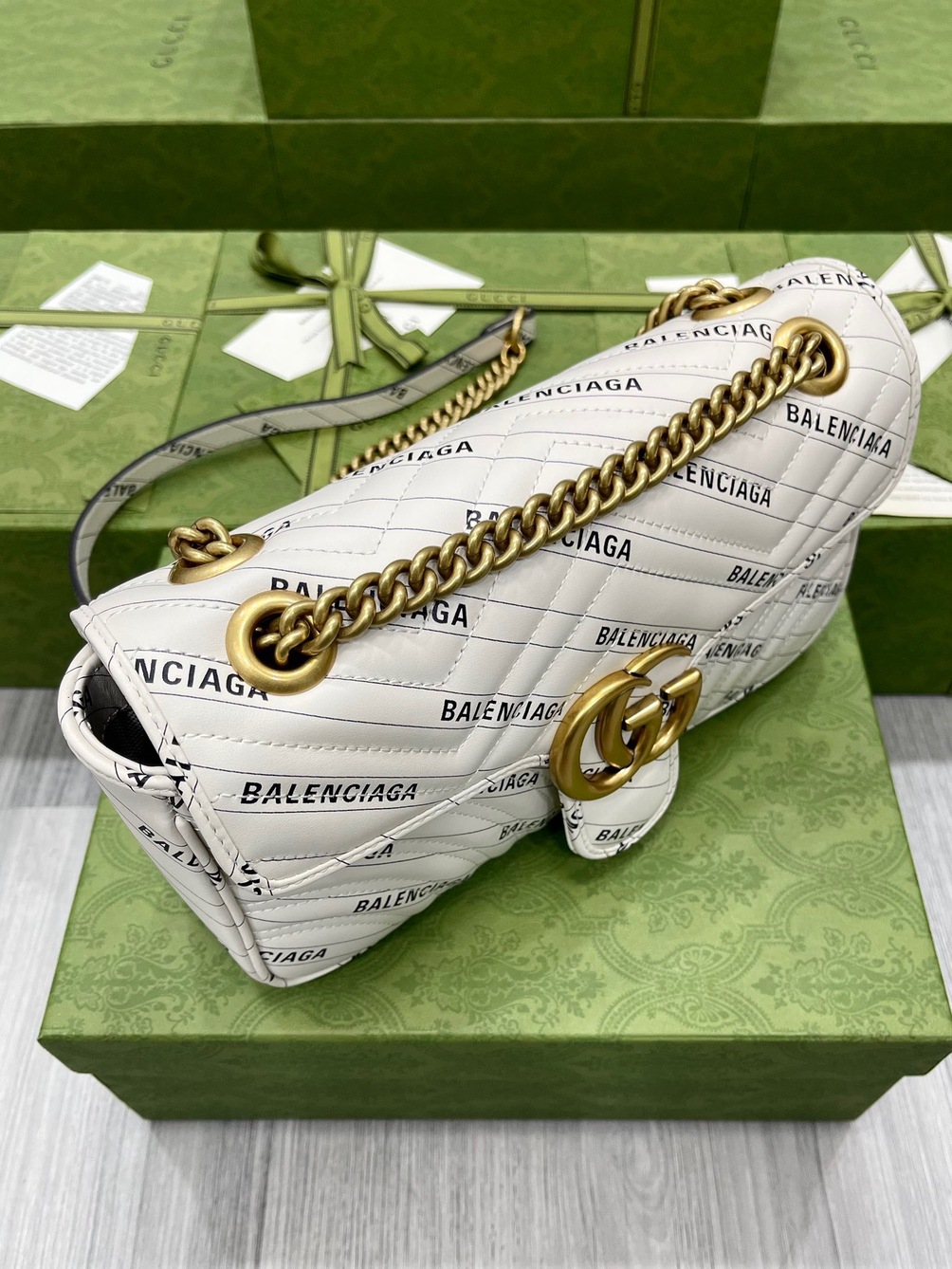 Guccix Balen Gucci Marmont White Ss2022