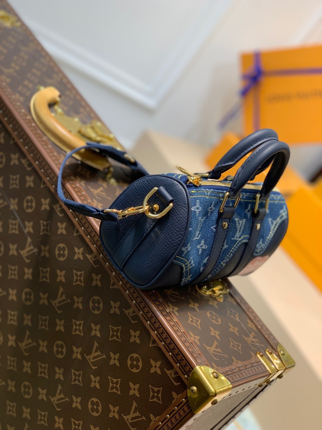 Lv Cross Body Bag Denim Blue Ss2022