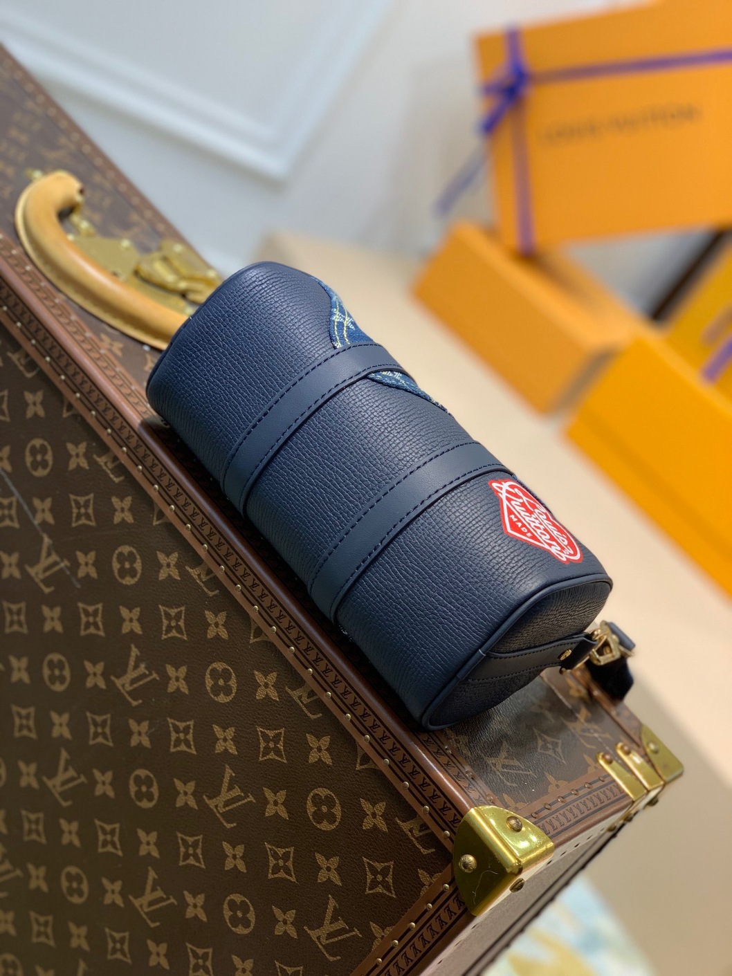 Lv Cross Body Bag Denim Blue Ss2022