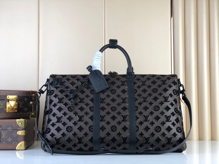 Lv Keepall Triangle Bandouliere 50 Mono Black Ss2022