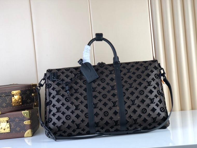 Lv Keepall Triangle Bandouliere 50 Mono Black Ss2022