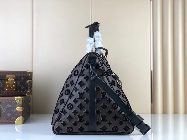 Lv Keepall Triangle Bandouliere 50 Mono Black Ss2022