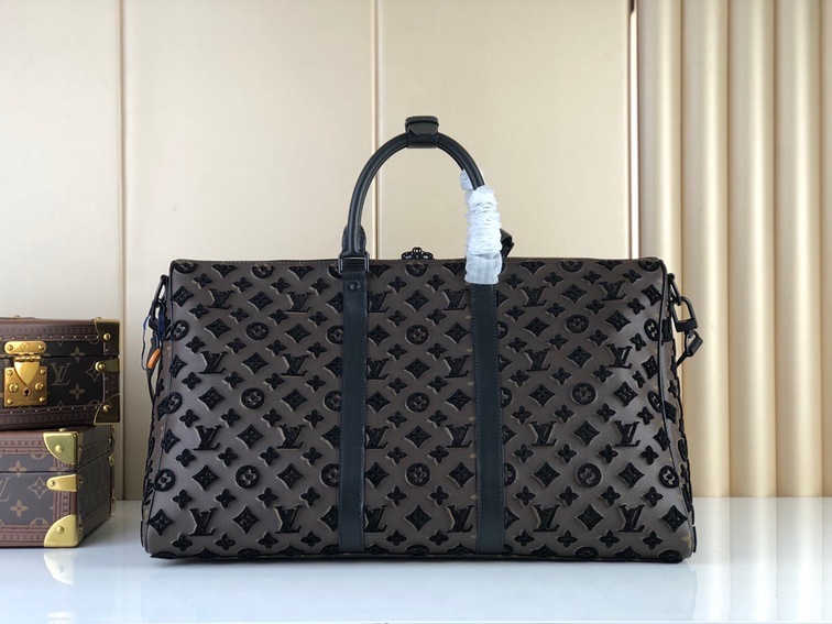 Lv Keepall Triangle Bandouliere 50 Mono Black Ss2022