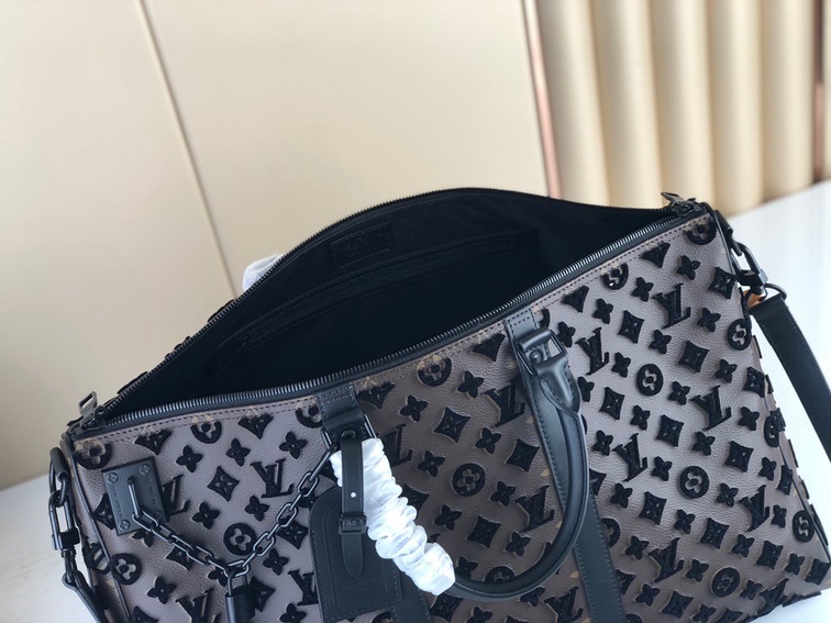 Lv Keepall Triangle Bandouliere 50 Mono Black Ss2022