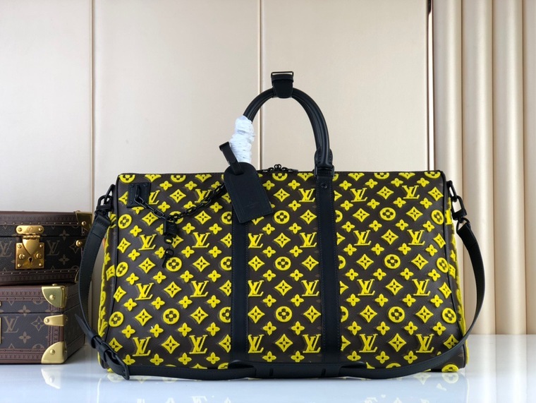 Lv Keepall Triangle Bandouliere 50 Mono Yellow Ss2022