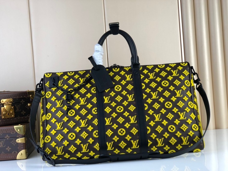 Lv Keepall Triangle Bandouliere 50 Mono Yellow Ss2022