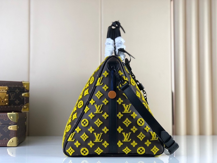 Lv Keepall Triangle Bandouliere 50 Mono Yellow Ss2022