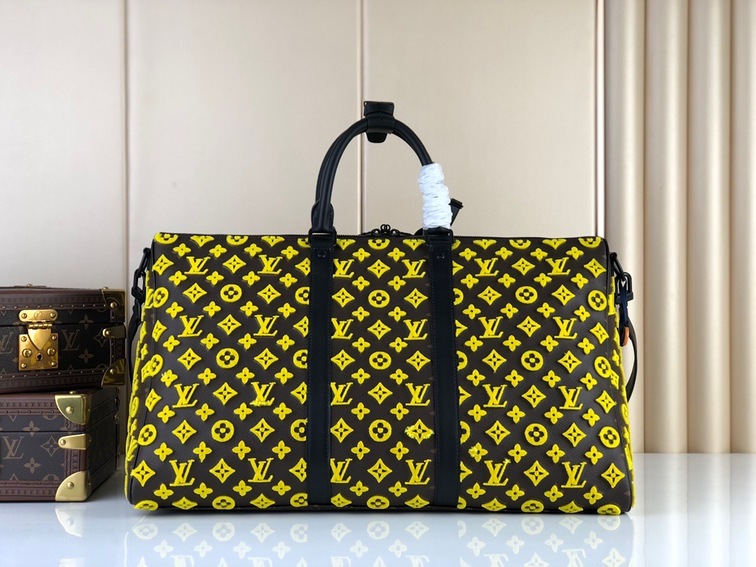 Lv Keepall Triangle Bandouliere 50 Mono Yellow Ss2022