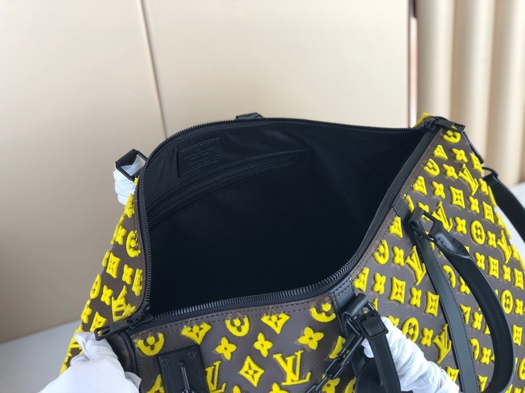 Lv Keepall Triangle Bandouliere 50 Mono Yellow Ss2022
