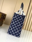 Lv On The Go Denim Mono 35 Bag