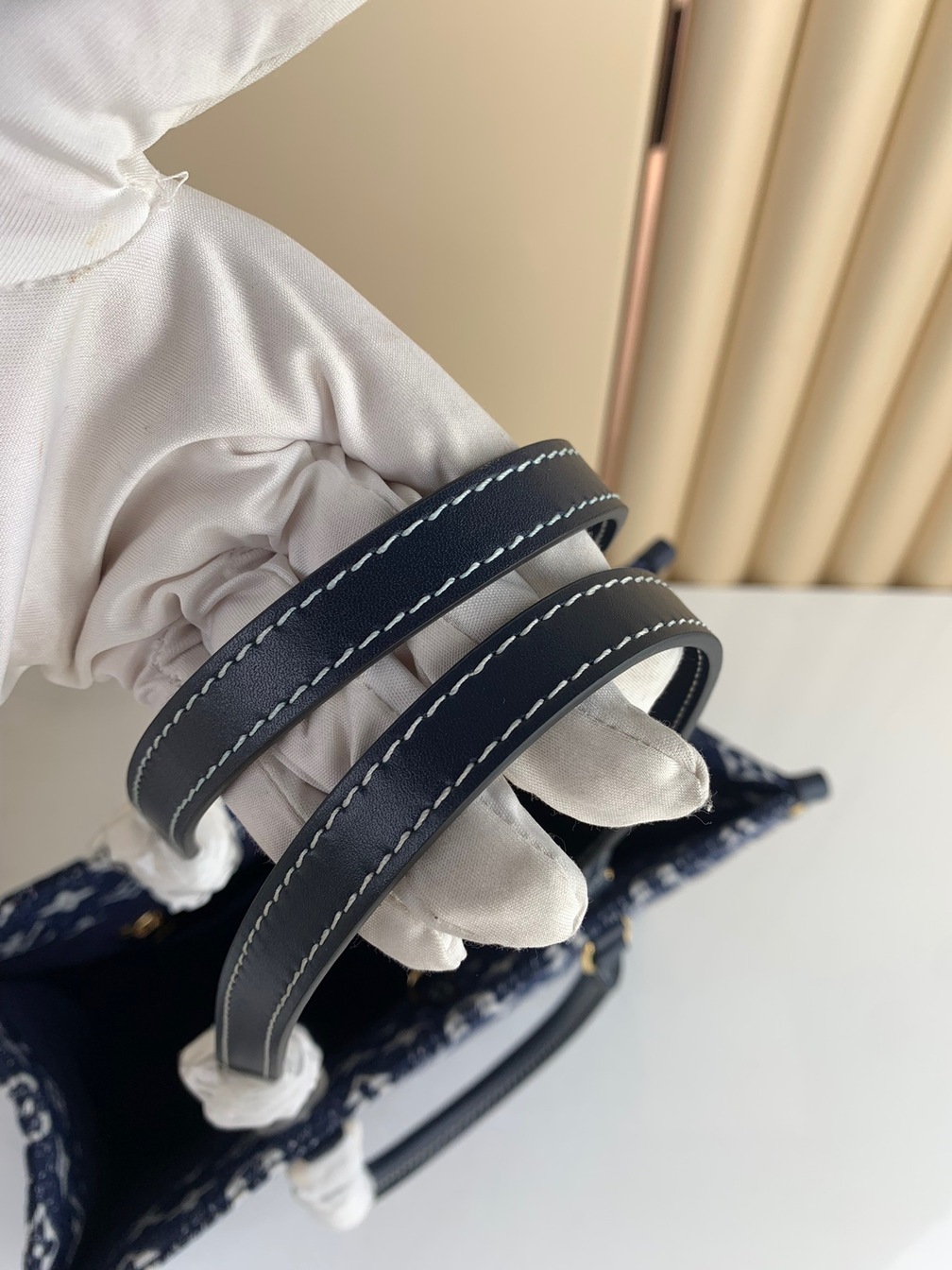 Lv On The Go Denim Mono 35 Bag
